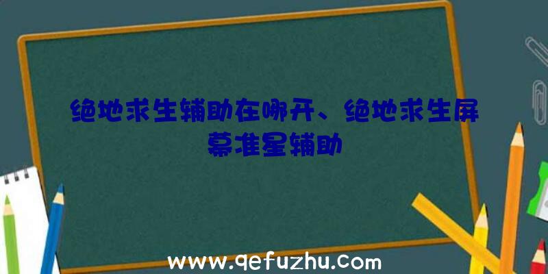 绝地求生辅助在哪开、绝地求生屏幕准星辅助