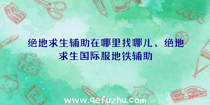 绝地求生辅助在哪里找哪儿、绝地求生国际服地铁辅助