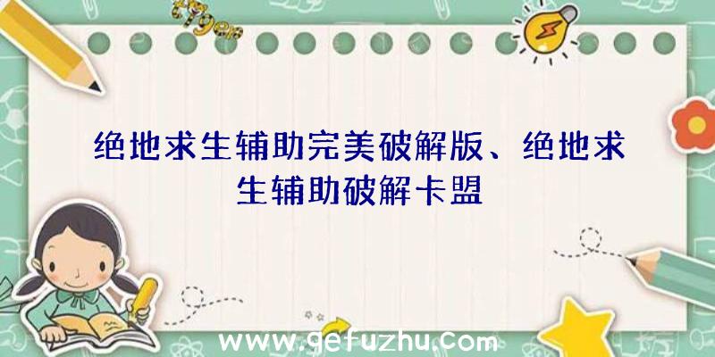 绝地求生辅助完美破解版、绝地求生辅助破解卡盟