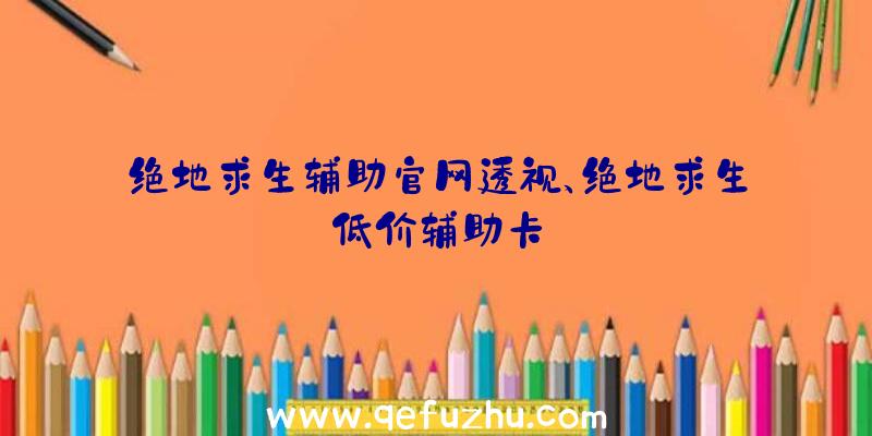 绝地求生辅助官网透视、绝地求生低价辅助卡