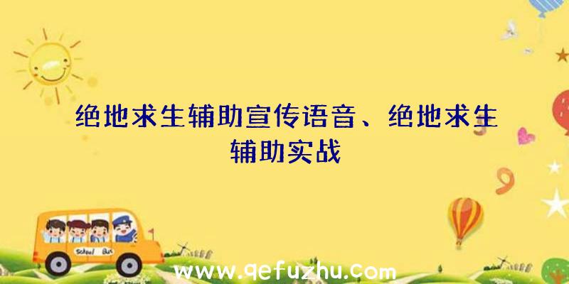 绝地求生辅助宣传语音、绝地求生辅助实战