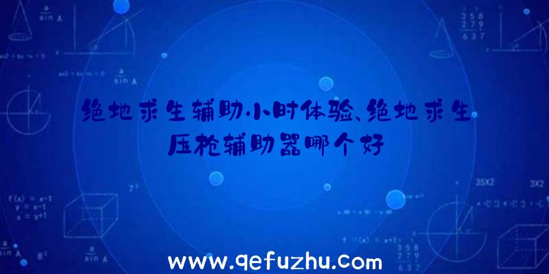 绝地求生辅助小时体验、绝地求生压枪辅助器哪个好