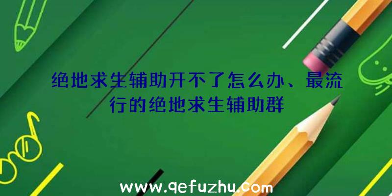 绝地求生辅助开不了怎么办、最流行的绝地求生辅助群