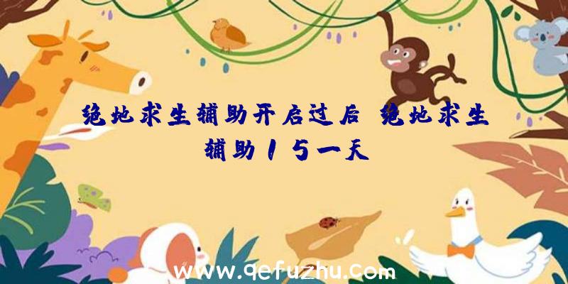 绝地求生辅助开启过后、绝地求生辅助15一天