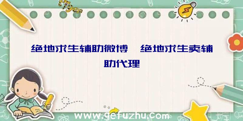 绝地求生辅助微博、绝地求生卖辅助代理