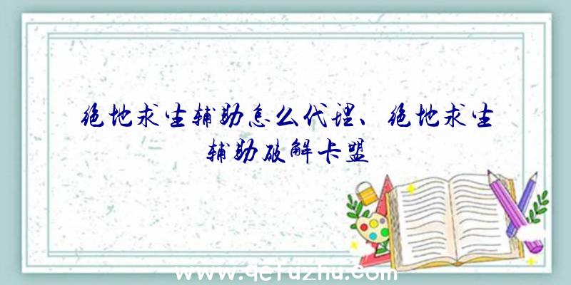 绝地求生辅助怎么代理、绝地求生辅助破解卡盟