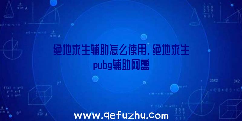 绝地求生辅助怎么使用、绝地求生pubg辅助网盘