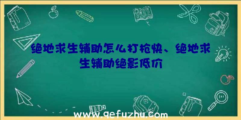 绝地求生辅助怎么打枪快、绝地求生辅助绝影低价