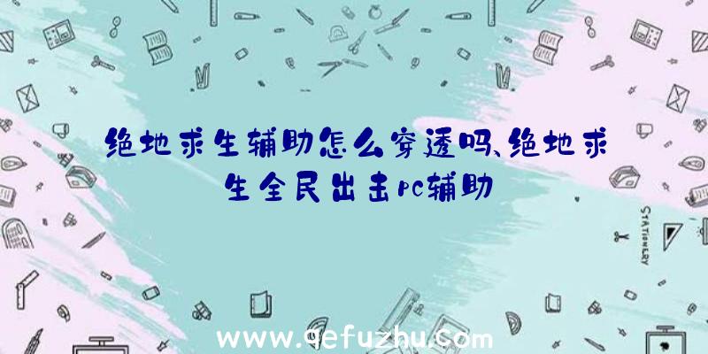 绝地求生辅助怎么穿透吗、绝地求生全民出击pc辅助