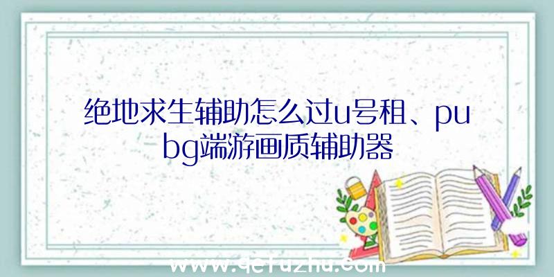 绝地求生辅助怎么过u号租、pubg端游画质辅助器