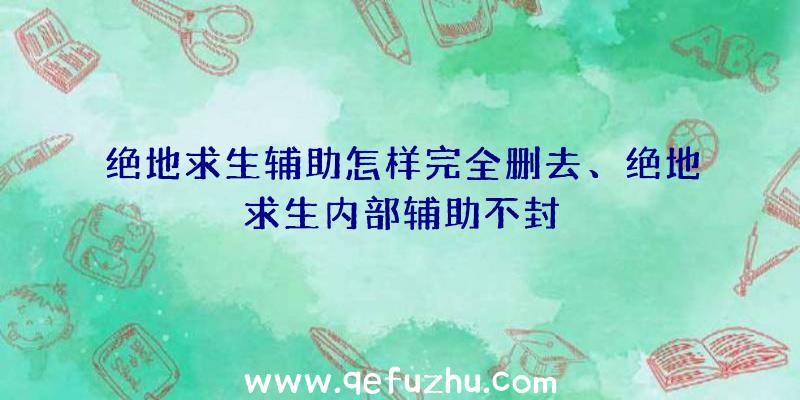 绝地求生辅助怎样完全删去、绝地求生内部辅助不封