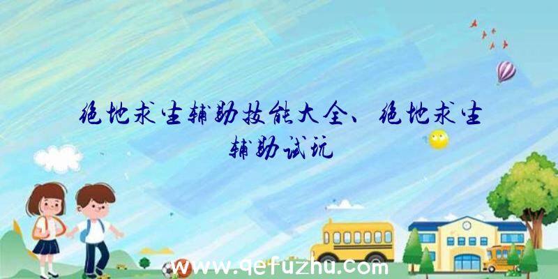 绝地求生辅助技能大全、绝地求生辅助试玩