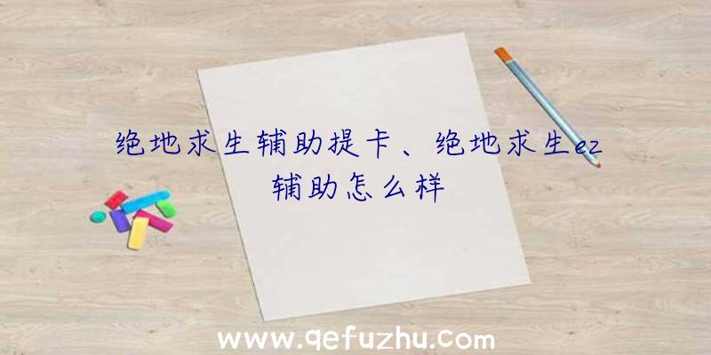 绝地求生辅助提卡、绝地求生ez辅助怎么样