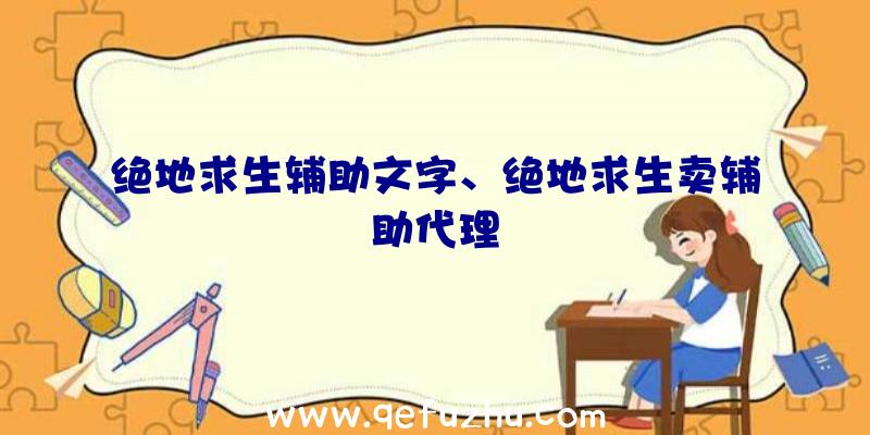 绝地求生辅助文字、绝地求生卖辅助代理