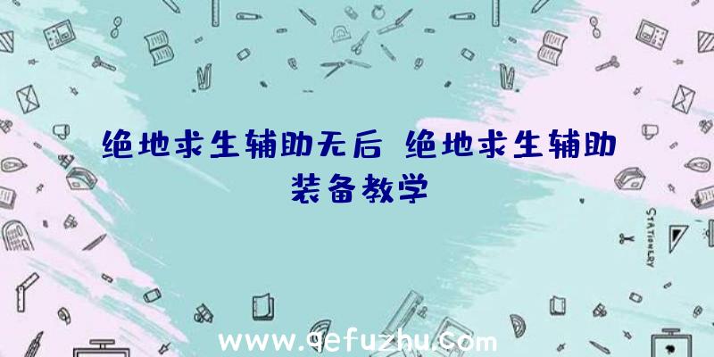 绝地求生辅助无后、绝地求生辅助装备教学