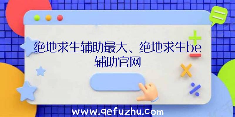 绝地求生辅助最大、绝地求生be辅助官网