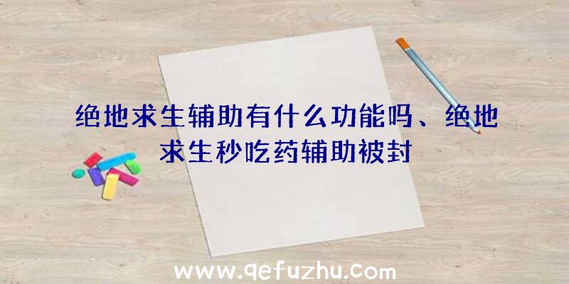 绝地求生辅助有什么功能吗、绝地求生秒吃药辅助被封