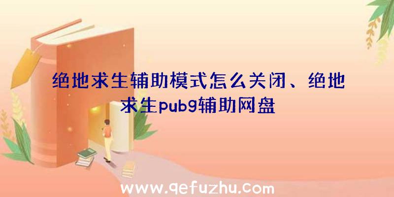 绝地求生辅助模式怎么关闭、绝地求生pubg辅助网盘