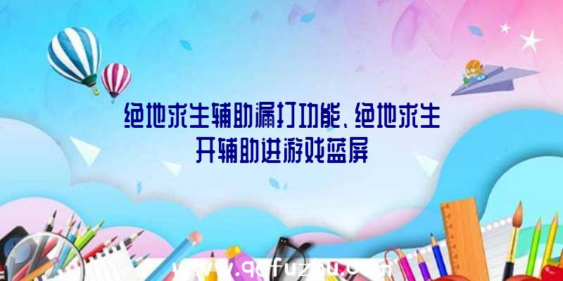 绝地求生辅助漏打功能、绝地求生开辅助进游戏蓝屏