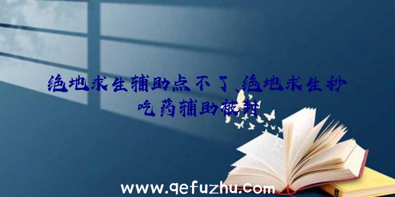 绝地求生辅助点不了、绝地求生秒吃药辅助被封