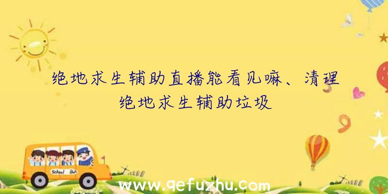 绝地求生辅助直播能看见嘛、清理绝地求生辅助垃圾