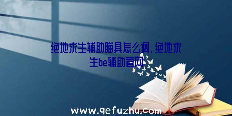 绝地求生辅助瞄具怎么调、绝地求生be辅助官网