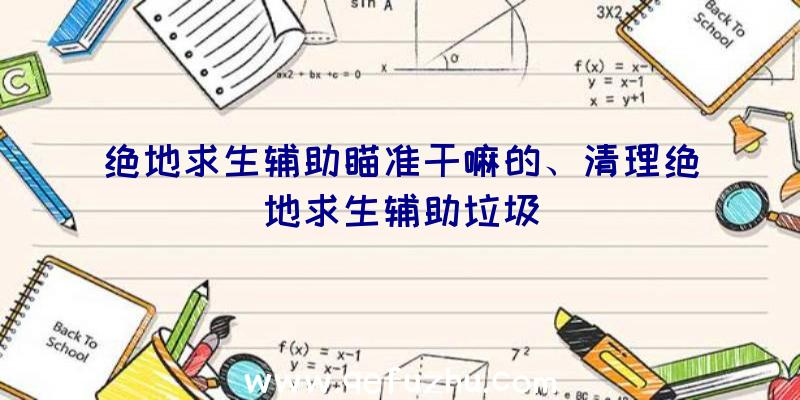 绝地求生辅助瞄准干嘛的、清理绝地求生辅助垃圾