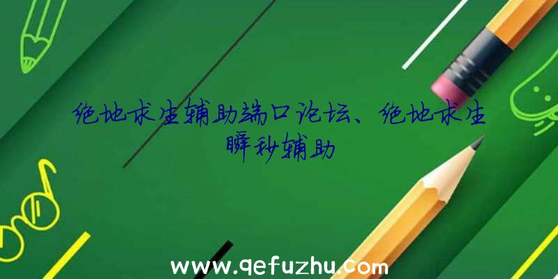 绝地求生辅助端口论坛、绝地求生瞬秒辅助