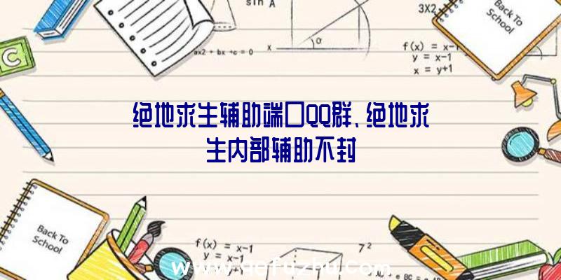 绝地求生辅助端口QQ群、绝地求生内部辅助不封