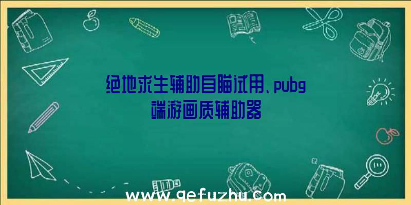 绝地求生辅助自瞄试用、pubg端游画质辅助器