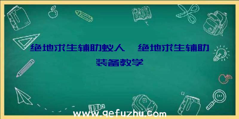 绝地求生辅助蚁人、绝地求生辅助装备教学