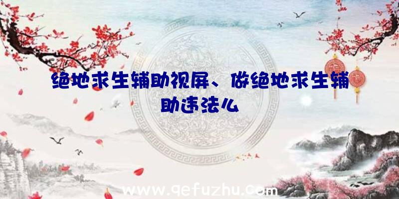 绝地求生辅助视屏、做绝地求生辅助违法么