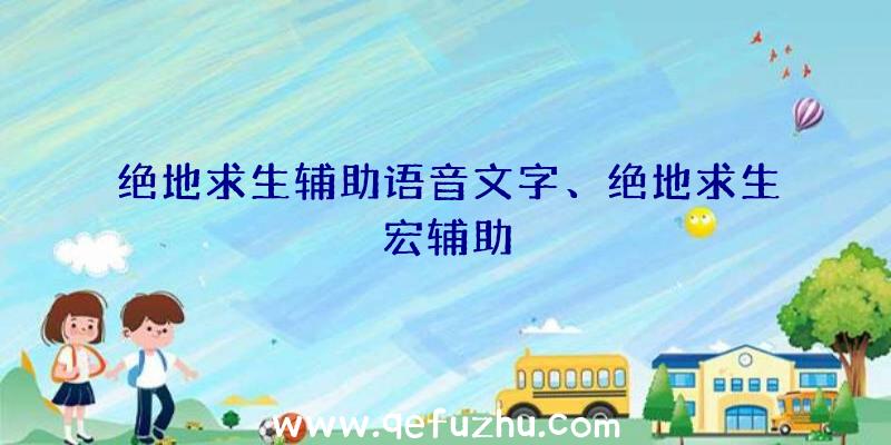 绝地求生辅助语音文字、绝地求生宏辅助