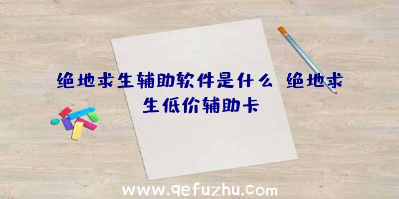 绝地求生辅助软件是什么、绝地求生低价辅助卡