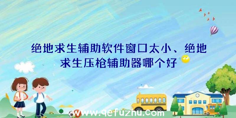 绝地求生辅助软件窗口太小、绝地求生压枪辅助器哪个好