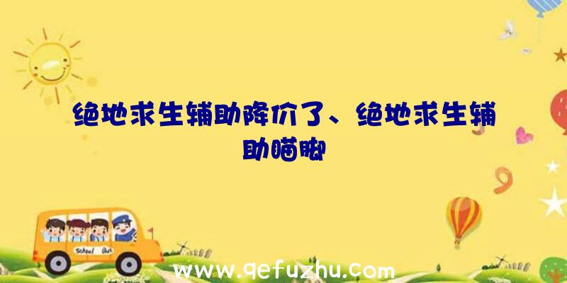 绝地求生辅助降价了、绝地求生辅助瞄脚