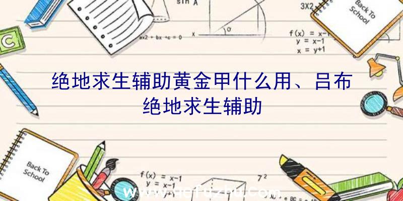 绝地求生辅助黄金甲什么用、吕布绝地求生辅助