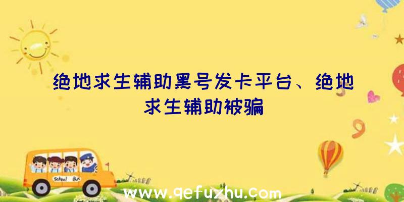 绝地求生辅助黑号发卡平台、绝地求生辅助被骗