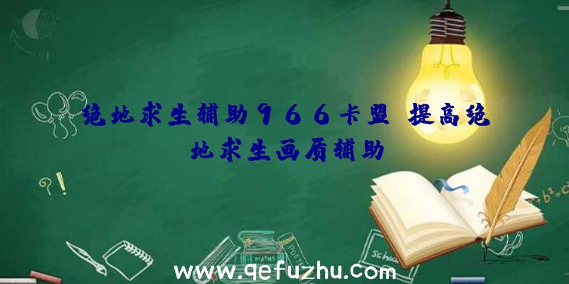 绝地求生辅助966卡盟、提高绝地求生画质辅助