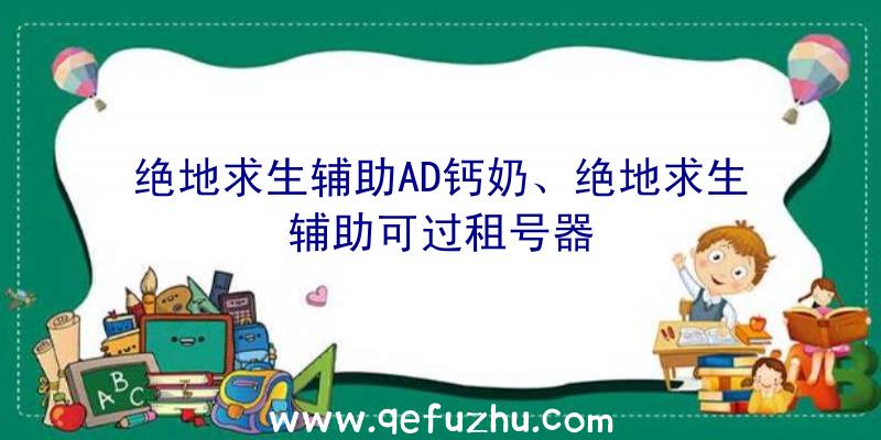 绝地求生辅助AD钙奶、绝地求生辅助可过租号器