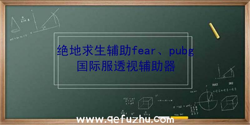 绝地求生辅助fear、pubg国际服透视辅助器