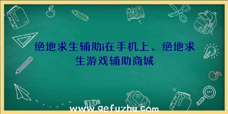 绝地求生辅助i在手机上、绝地求生游戏辅助商城