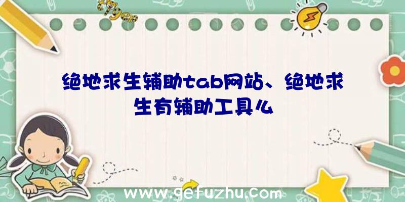 绝地求生辅助tab网站、绝地求生有辅助工具么