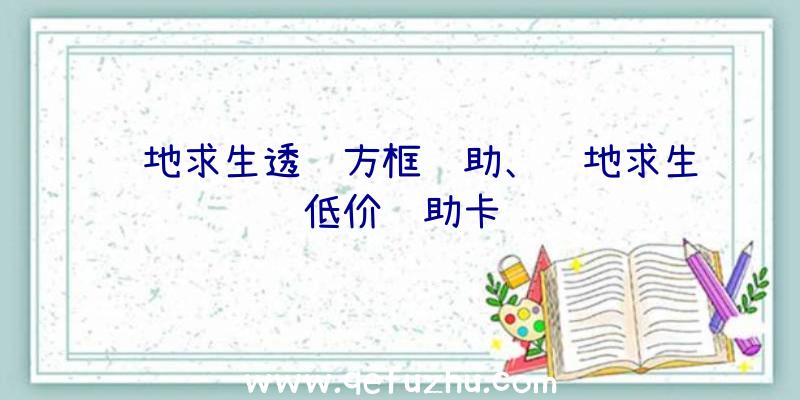 绝地求生透视方框辅助、绝地求生低价辅助卡