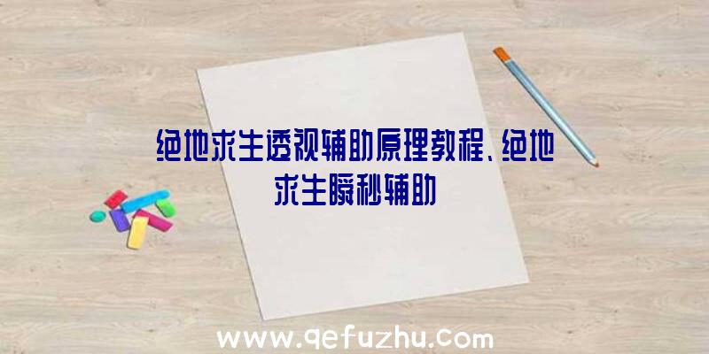 绝地求生透视辅助原理教程、绝地求生瞬秒辅助