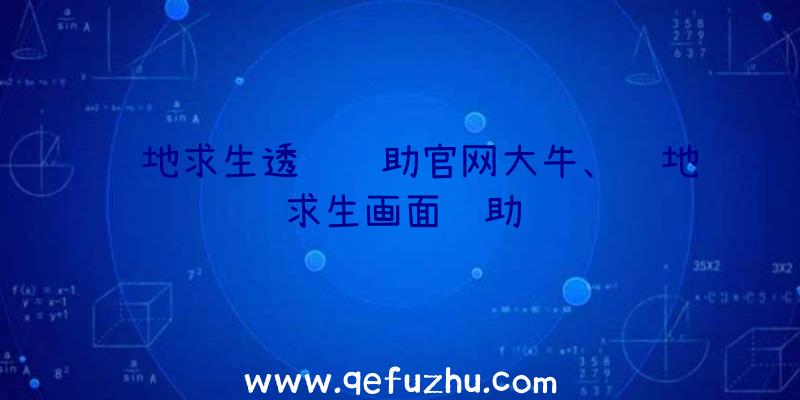 绝地求生透视辅助官网大牛、绝地求生画面辅助