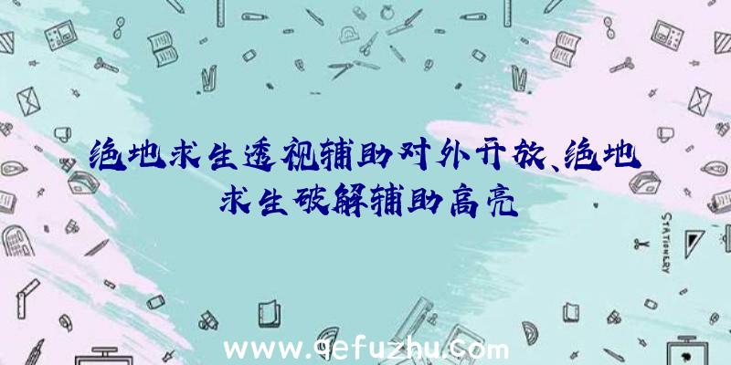 绝地求生透视辅助对外开放、绝地求生破解辅助高亮