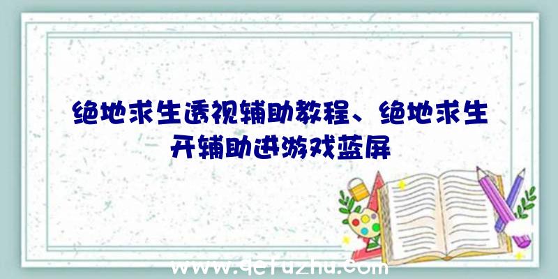 绝地求生透视辅助教程、绝地求生开辅助进游戏蓝屏