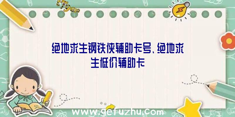 绝地求生钢铁侠辅助卡号、绝地求生低价辅助卡