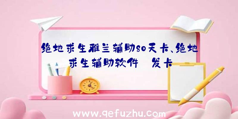 绝地求生雅兰辅助80天卡、绝地求生辅助软件